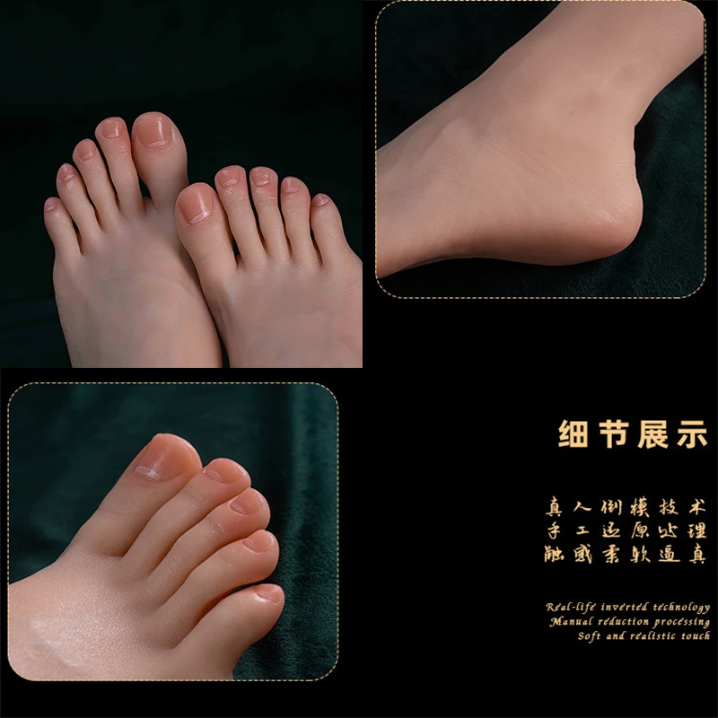 

Female Silicone Foot Model False Nail Art Feet Fetish Jewelry Shoes Display Salon Manicure Practice