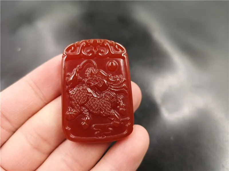Chinese fire Qilin red agate five elements supplement fire mascot Red Qilin guard main pendant amulet