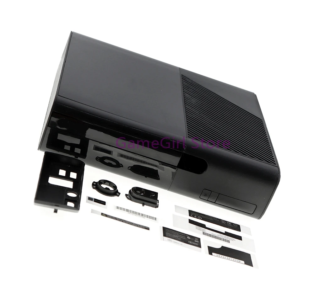 1Set For XBOX 360 Slim Full Set Black Housing Shell Case Protective Cover with Screws For XBOX360 E Console view 5