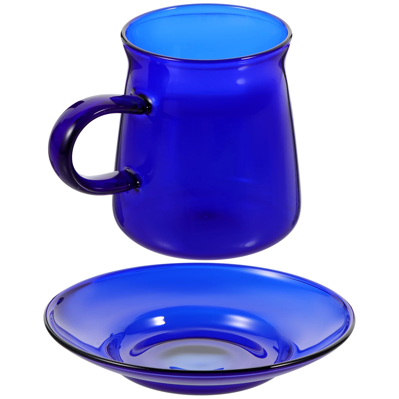 

1Set Elegant Glass Tea Cup Set Retro Coffee Cups with Saucers Smooth Finish for Daily Drink Serving Home Office Restaurant Use