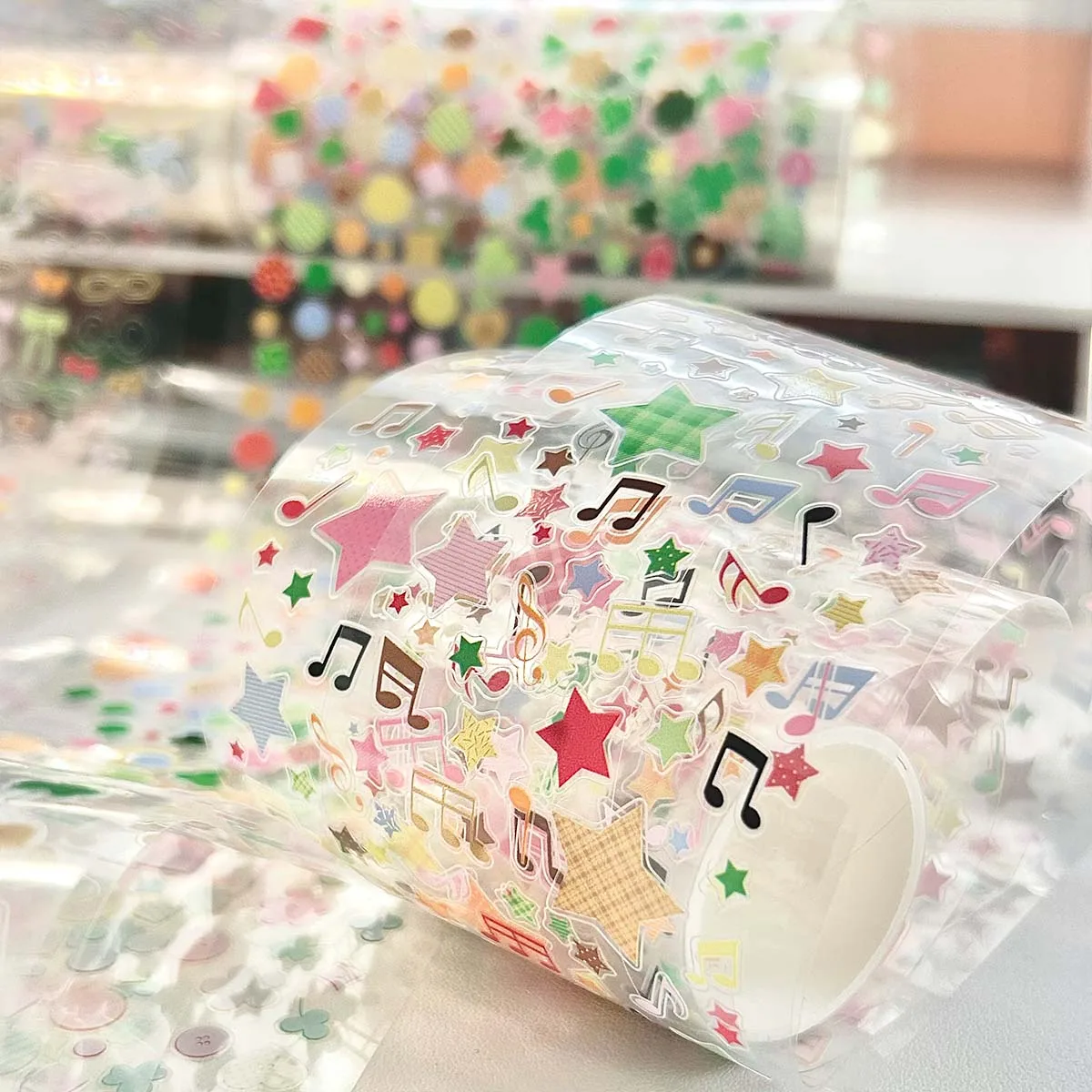 PET Doodle Sticker Tapes Clover Stickers Glasses Idol Cards Deco Salt Style Scrapbook Journal DIY Decor Supplies