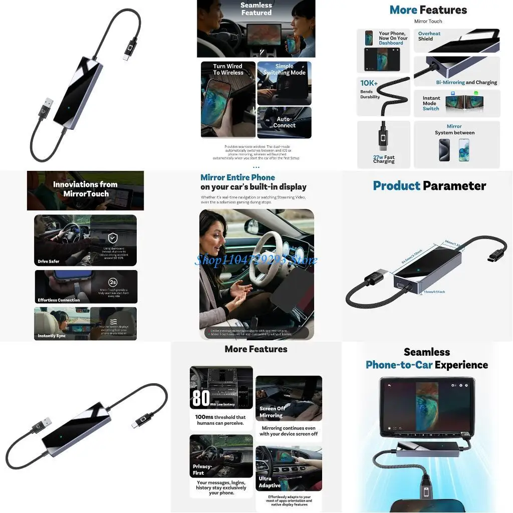Y2GD Intelligent Car Link Radio Phone Projection Vehicle Audiovisual Apps Support ABS Substance