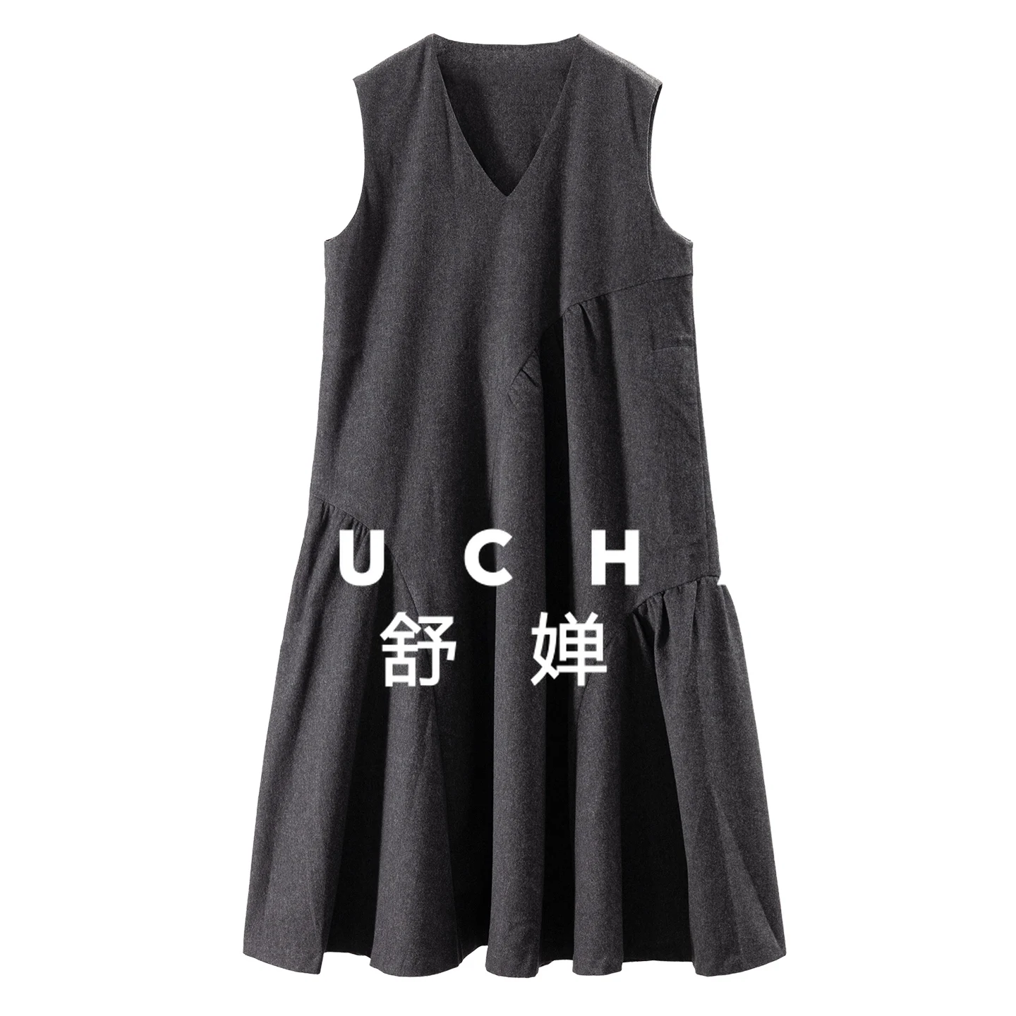 

Casual and Elegant High-quality with Wool V-neck Vest Dress for Women 62E5 Vestidos Elegantes Para Mujer