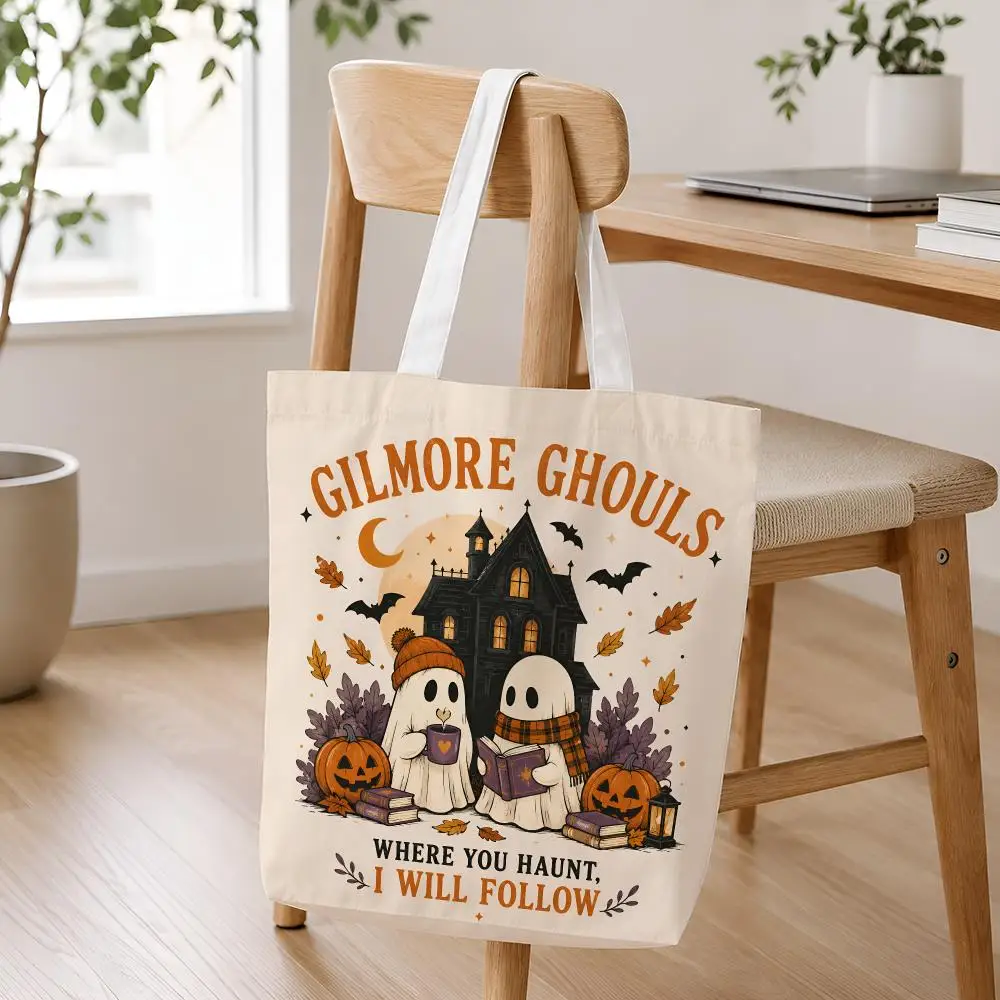 Gilmore Girls Halloween Storage Bags Lightweight Foldable Canvas Tote For Shopping Commuting And Travel