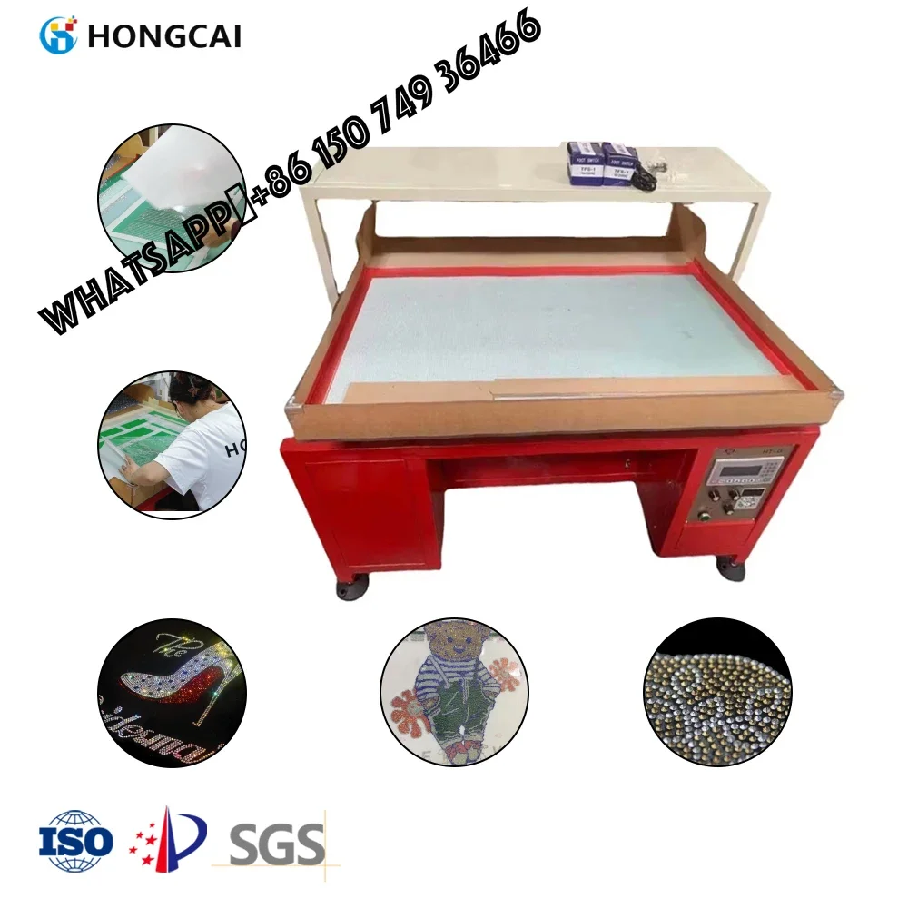 Hongcai Automatic Fix Rhinestone Machine Multifunctional Shaking Drill Flat Bottom Brush PLC Rhinestone Drilling Machine