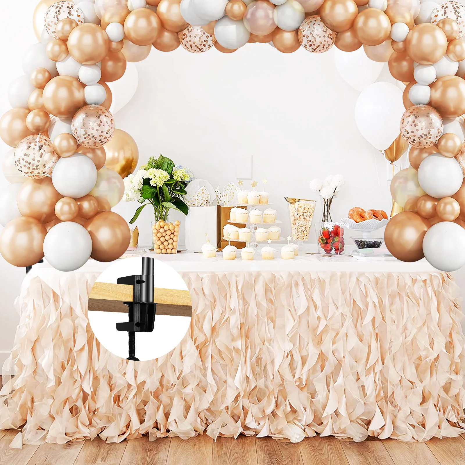 

2pcs Balloon Arch Support Kit Removable Tabletop Stand For Wedding Birthday Party Decorations Durable Stylish Design Reusable