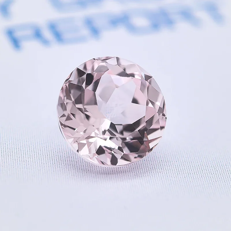 Top Lab Grown Sapphire Morgan Pink Round Cut VVS1 Charms Gemstone for DIY Jewelry Making Materials Selectable AGL Certificate