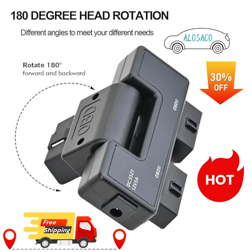 

OBDII Full 16 Pin Male To 2 Female Splitter Converter Adapter 1 To 3 With DC5521 Port Diagnostic Tool Extender OBD Cable Connect