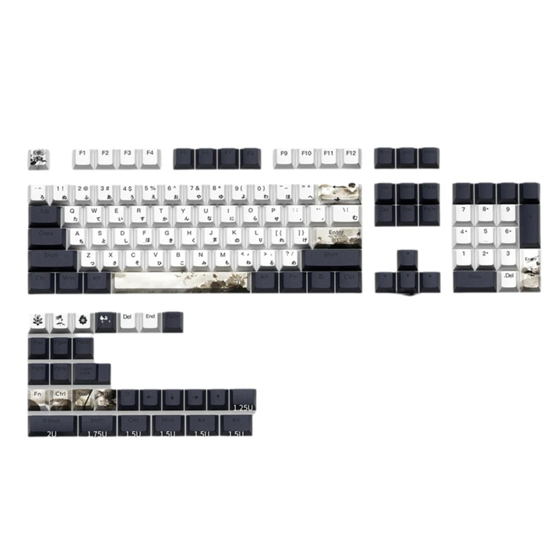 

AA22-133 Keys Keycaps PBT Cherry Keycap Set Personalized Customized Japanese Keycaps For 60/84/98/108 Mechanical Keyboards