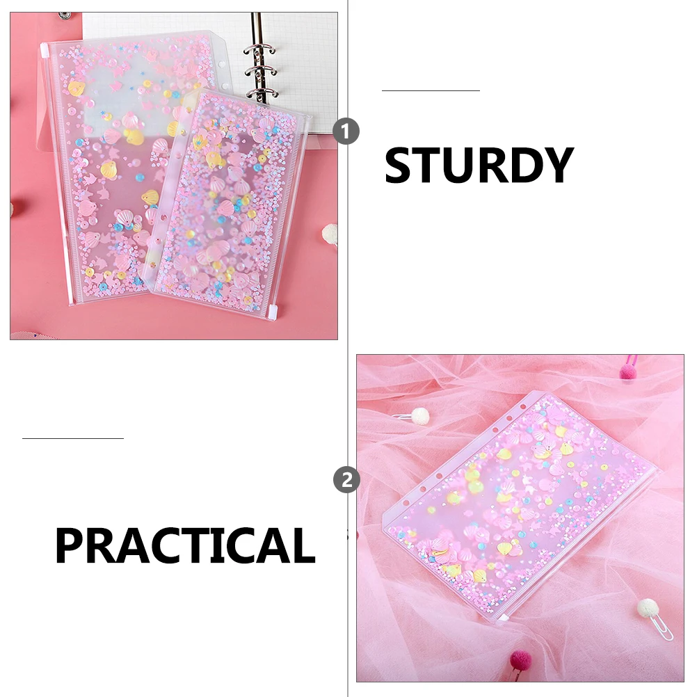 

6pcs 6 Holes A6 Binder Zipper Pouches Pvc Storage Bags For Loose Leaf Notebook Organizer Waterproof Dust Office