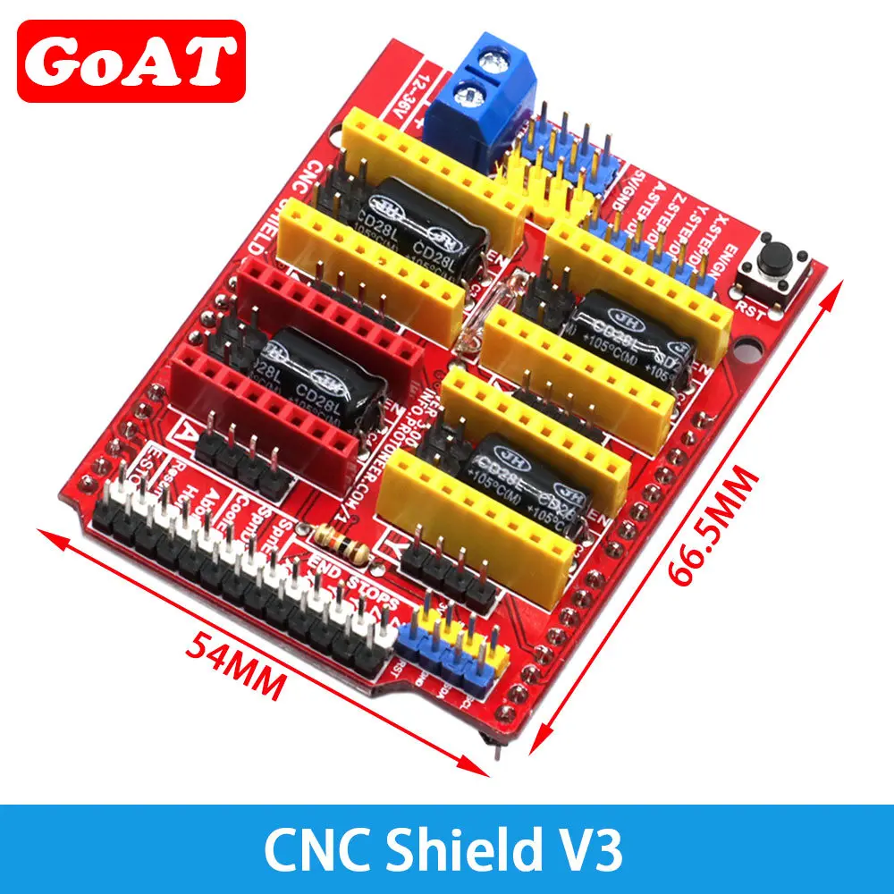 3D Printer CNC Shield V3/V4 Engraving Machine / A4988/DRV8825 Stepper Motor Driver Expansion Board V3.0 for Arduino UNO R3 NANO