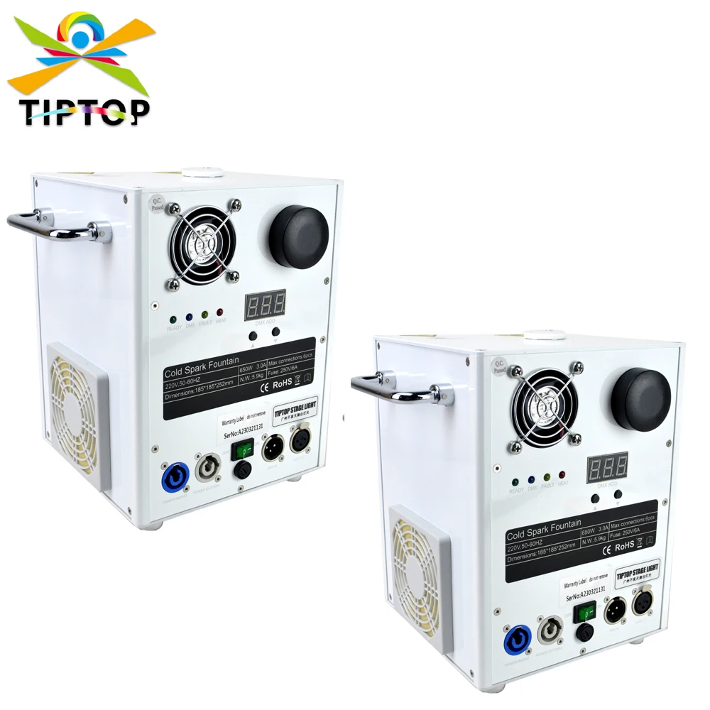 

2 Channel White Fountain Base Pyrotechnics Cold Wedding Machine Pyro Sparks Effect DMX Wireless Remote Control 650W High Power
