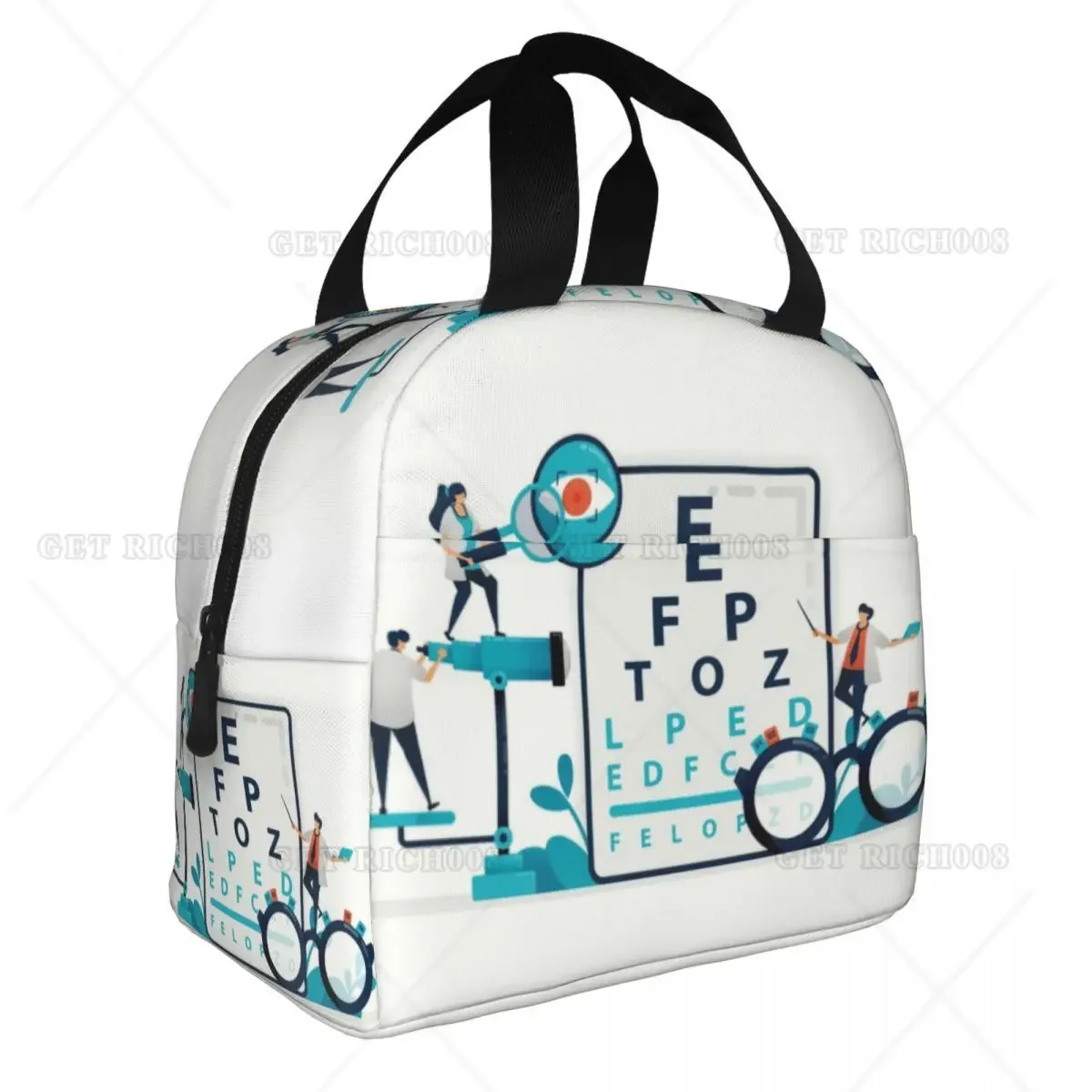 Eye Exam Insulated Lunch Bags for Women Kids Caring for The Eyes Optometrist Optician Portable Thermal Cooler Bento Box School