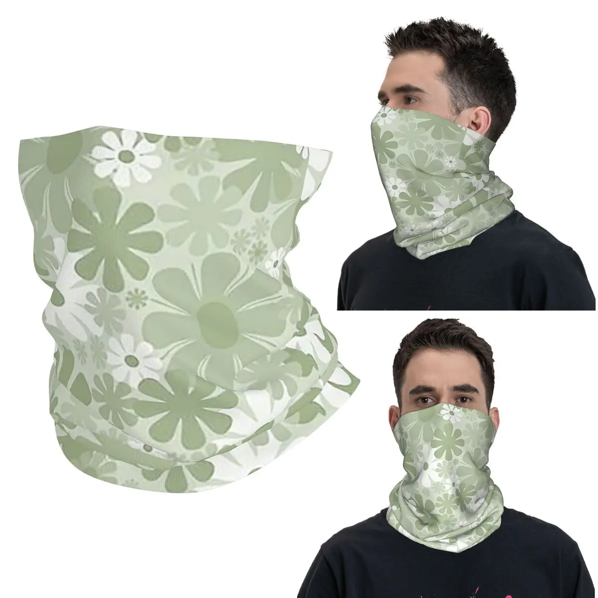 

Шалфейная зеленая бандана с цветами, гетры с принтом, волшебный шарф, теплый велосипедный шарф для мужчин, женщин, взрослых