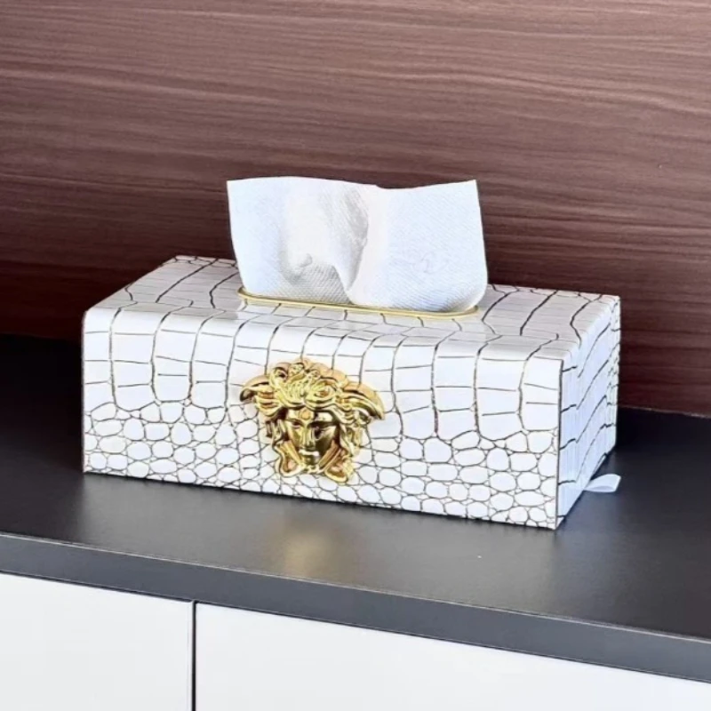 

Leather Tissue Box Living Room Luxury Rectangular Tissue Case for Napkins Storage Container Paper Towel Dispenser for Home