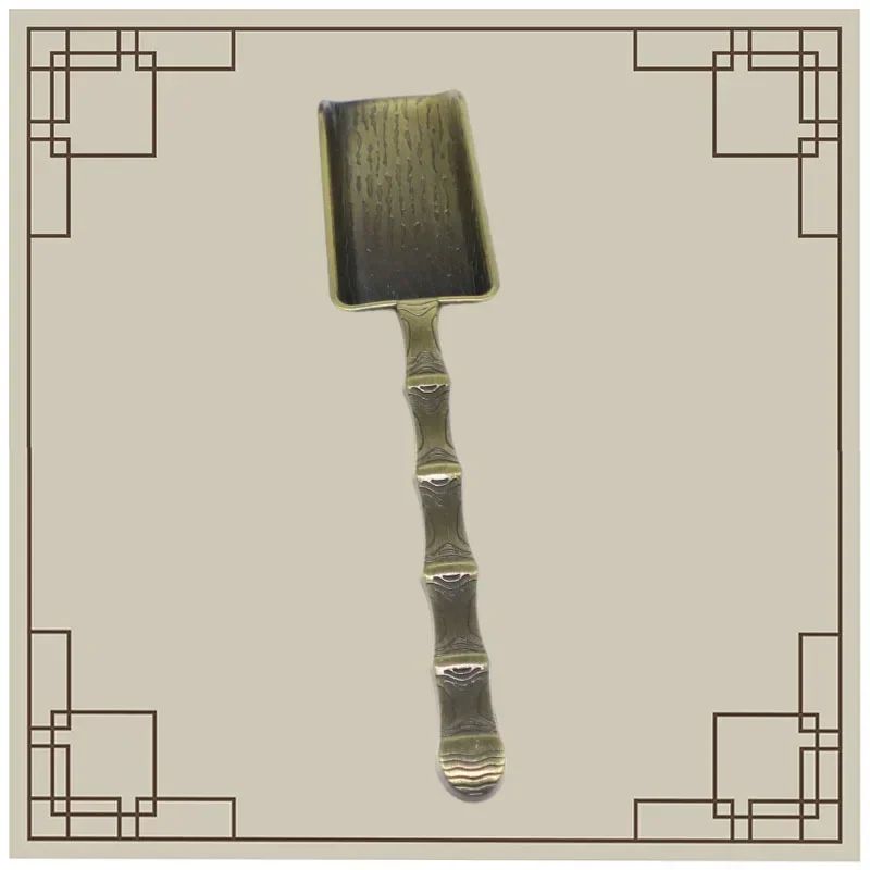 Retro Metal Chinese Tea Scoop Spoon Copper Teaspoon Bamboo Shape Tea Set Shovel Kongfu Tea Ceremony Utensils Accessory Tool