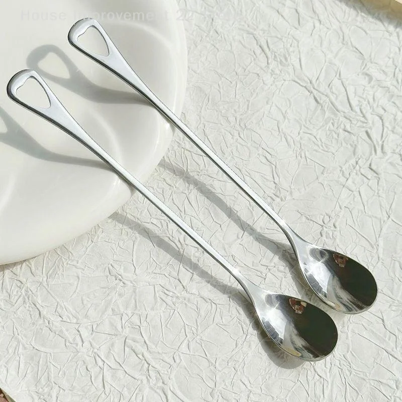 스테인레스 스틸 하트 디자인 국자 커피 차 혼합 숟가락 Flatware 디저트 스푼 음주 도구