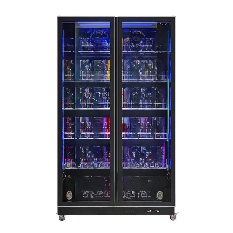 Double Door Beer Bar Refrigerator Drink Display Showcase Wine Refrigerator Beverage Fridge For Bar