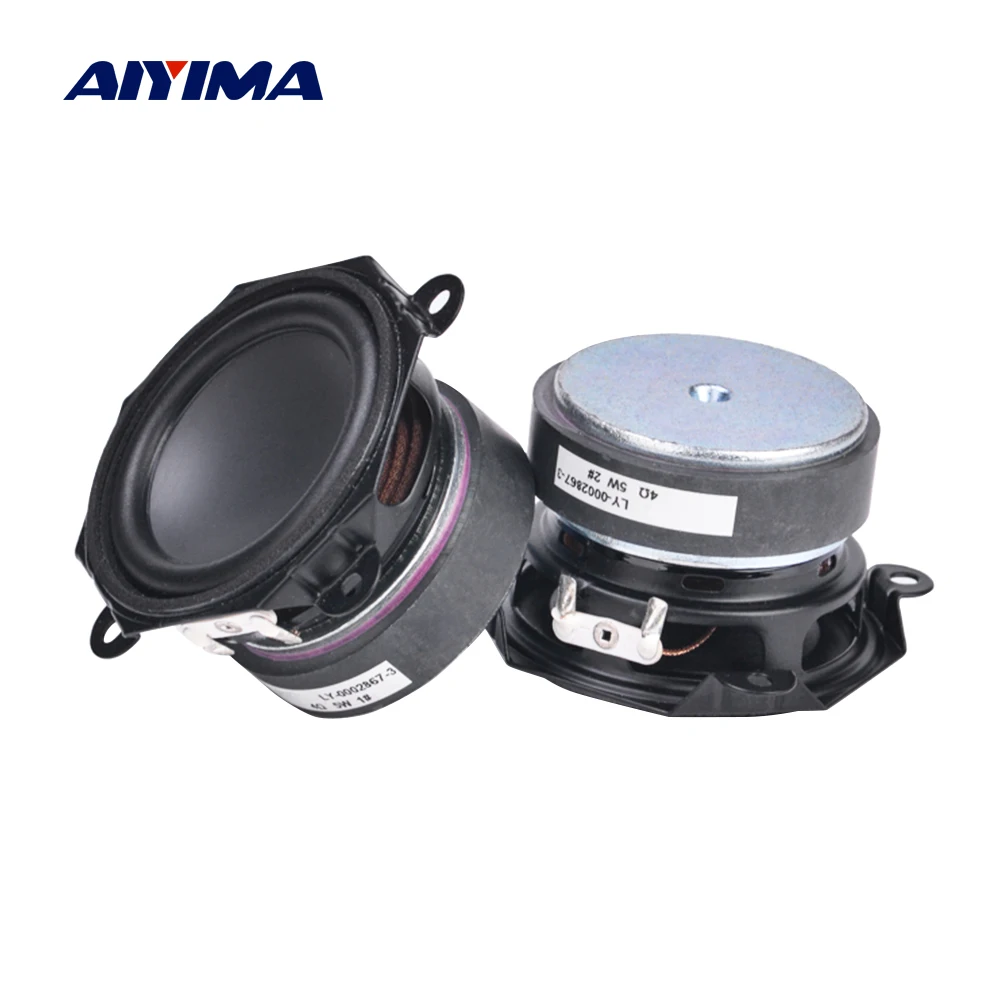 AIYIMA Audio 2PCS 2.5 inch 4 ohm 5W Full range Speaker Square Rubber edge HIFI Stereo external magnetic loudspeaker 58mm