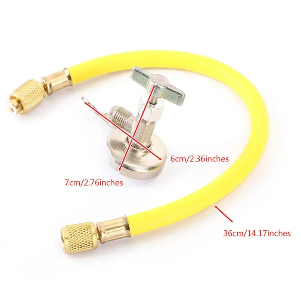 1 Set 1/4" SAE Air Conditioner Tank Faucet Refrigeration Fill Hose Valve Kit For R12 R22 R134 For Refrigerantion Hoses