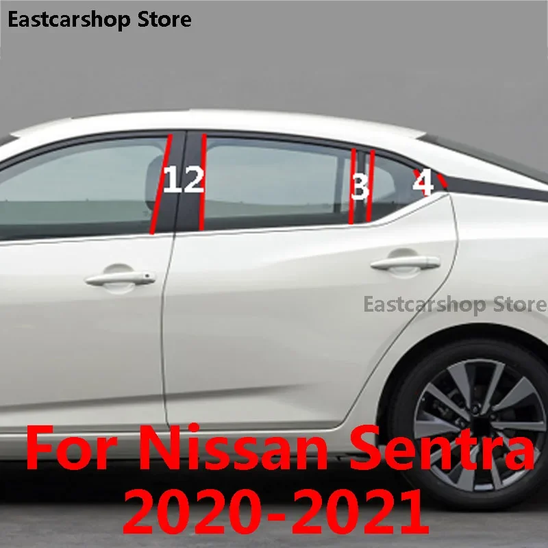 

For Nissan Sentra 2020 2021 Car Door Central Window Middle Column Trim Strip PC B C Pillar Cover Protective Accessories