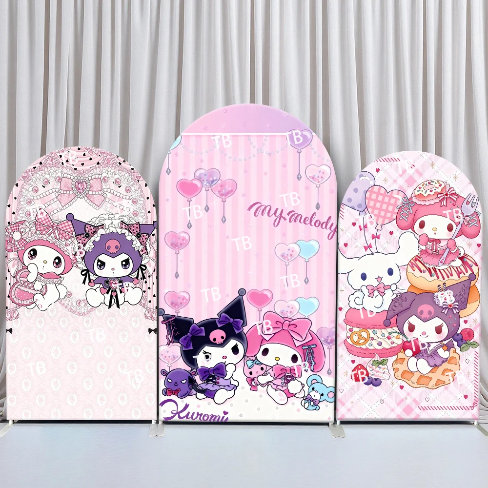 

Sanrio Kuromi My Melody Sweet Balloon Style Arch Backdrop Cover Joyful Festive Scene For Kids Birthday Baby Shower Photo Booth