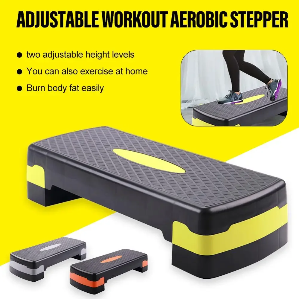 

Adjustable Fitness Aerobic Step Non-slip Cardio Yoga Pedal Stepper Gym Workout Exercise Fitness Aerobic Step Equipment 100KG