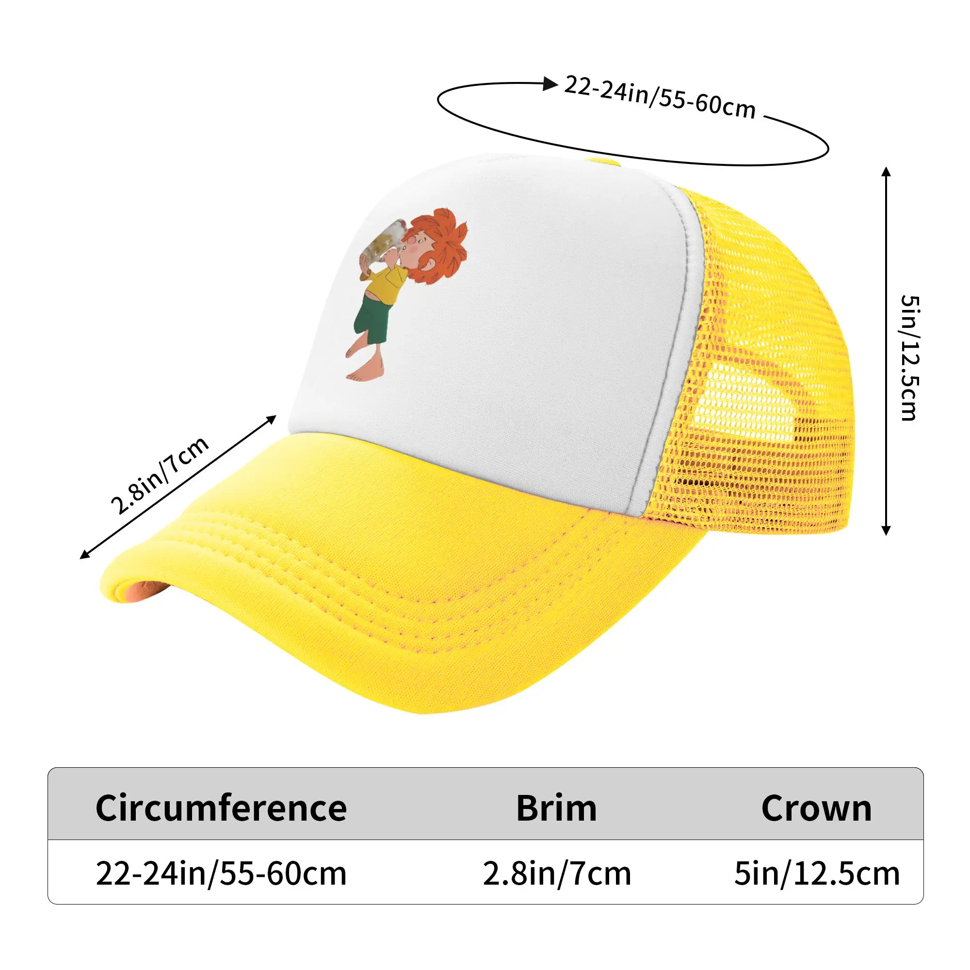 Pumuckl Drinks Beer  Sun Hats  Casual Women Men Mesh Hip Hop Hats Sun-Proof Design Outdoor Gym Baseball Caps Birthday Present