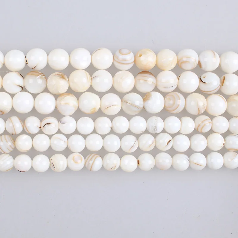 Natural Shell Beads Stripes Chinese Shell Beads Round Loose Beads 5 6 7 8 9mm For Bracelets Necklace Diy Jewelry Making