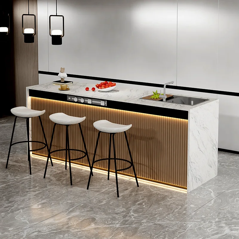 Storage Marble Bar Tables White Luxury Reception Square Bar Minimalist Dining Tables Design Muebles De Cocina Home Furniture