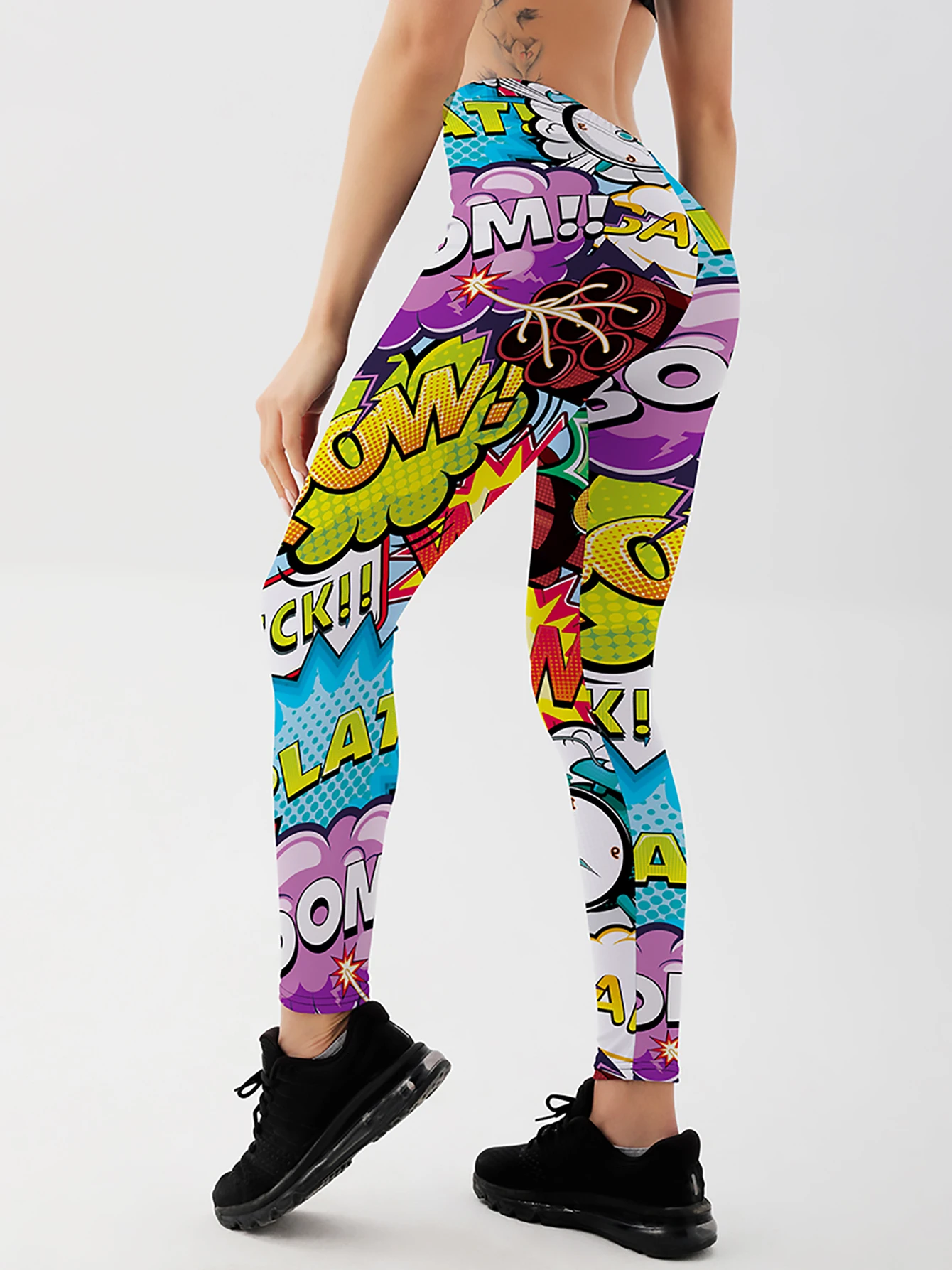 Mallas deportivas con estampado 3D para mujer, Leggings de realce, pantalones de Fitness para correr, estilos de juego de cómic de dibujos animados