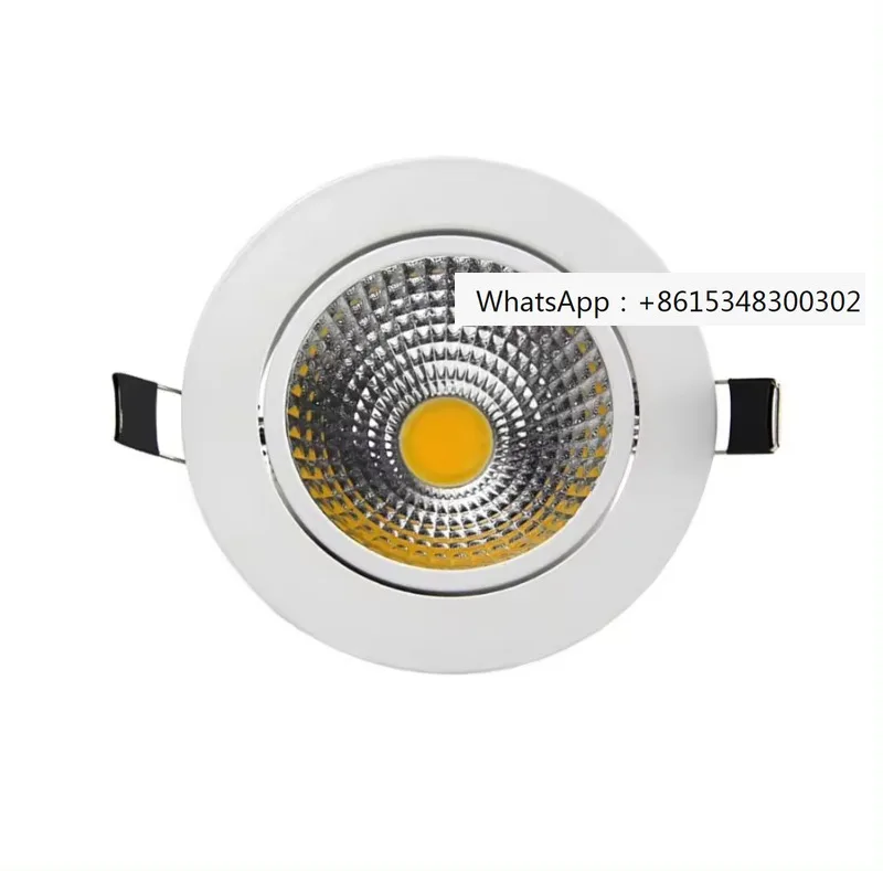 Modern Round Shape IP44 Recessed Downlight Aluminum Housing Dimmable LED embedded Kitchen Bedroom COB 7W Downlight