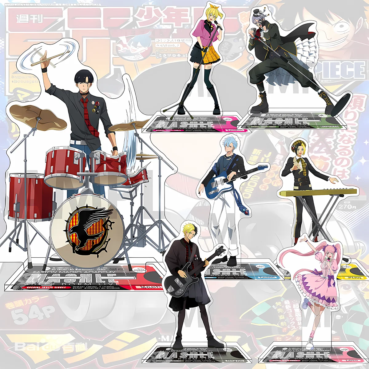 Anime Mashle Magic and Muscles 15cm Band Style Acrylic Stand Mash Burnedead Figure Desktop Decor Carnival Gift keychain