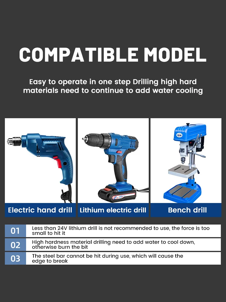 Upgraded four-edged sawtooth drill bit for tile drilling and concrete special electric drill ultra-high hardness drill bit