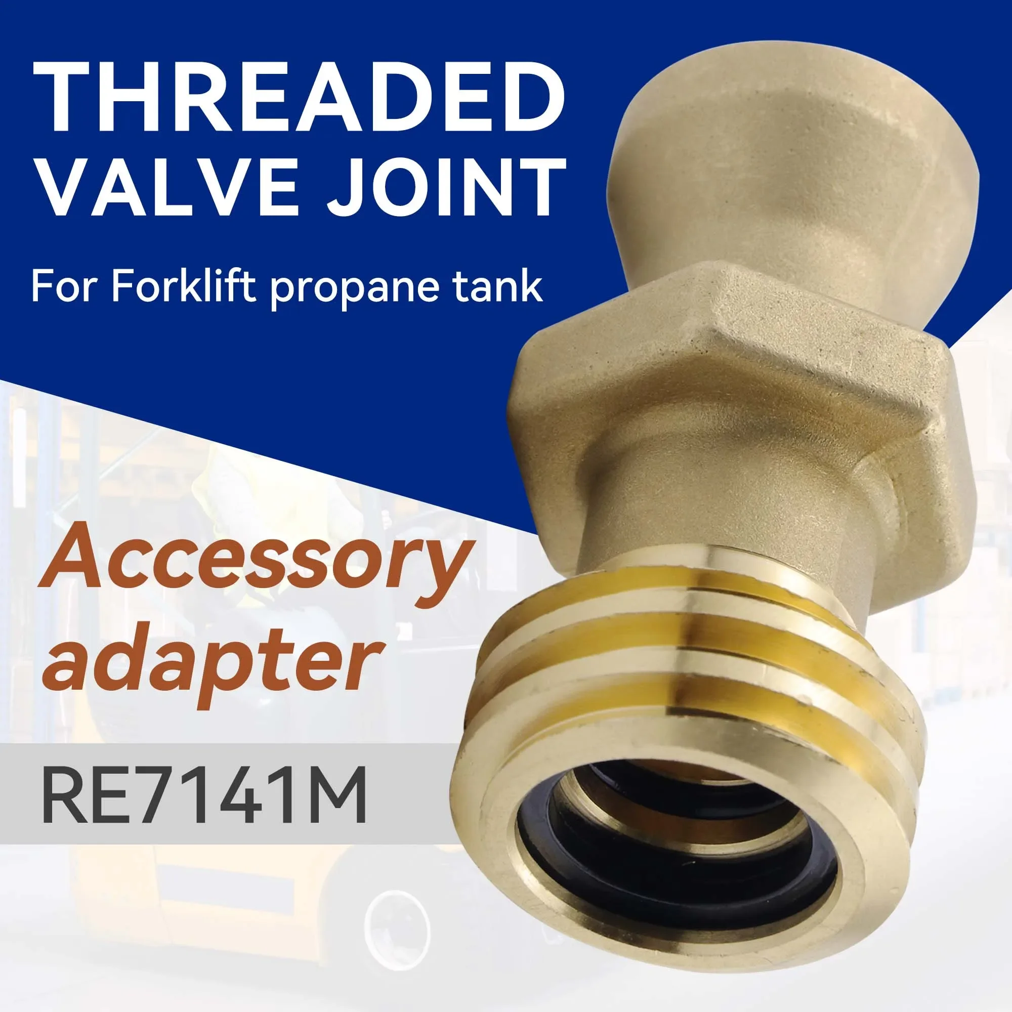 RE7141M Thread Valve Forklift Propane Tank Male Connector Connection Fitting Adapter
