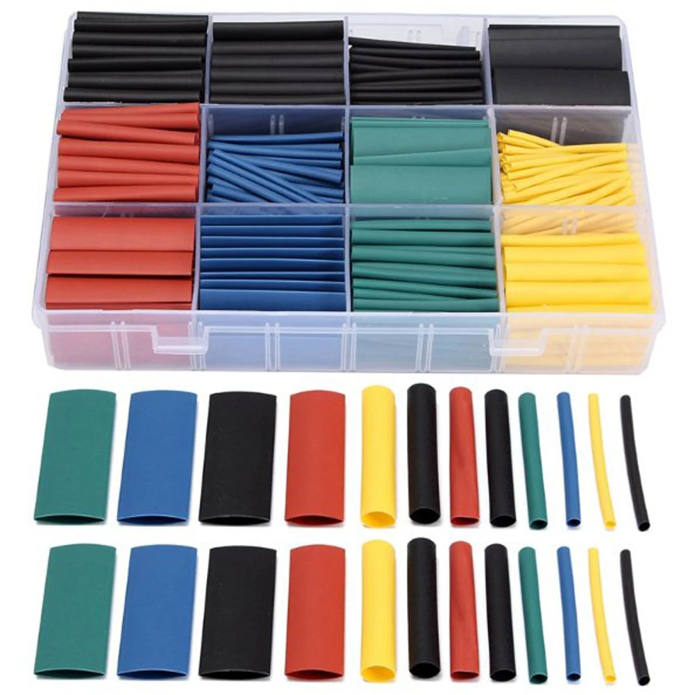 530pcs Heat Shrink Tubes Practical Assorted Pack Wire Cable Portable Multi-function Lightweight Polyolefin Assortment Electronic