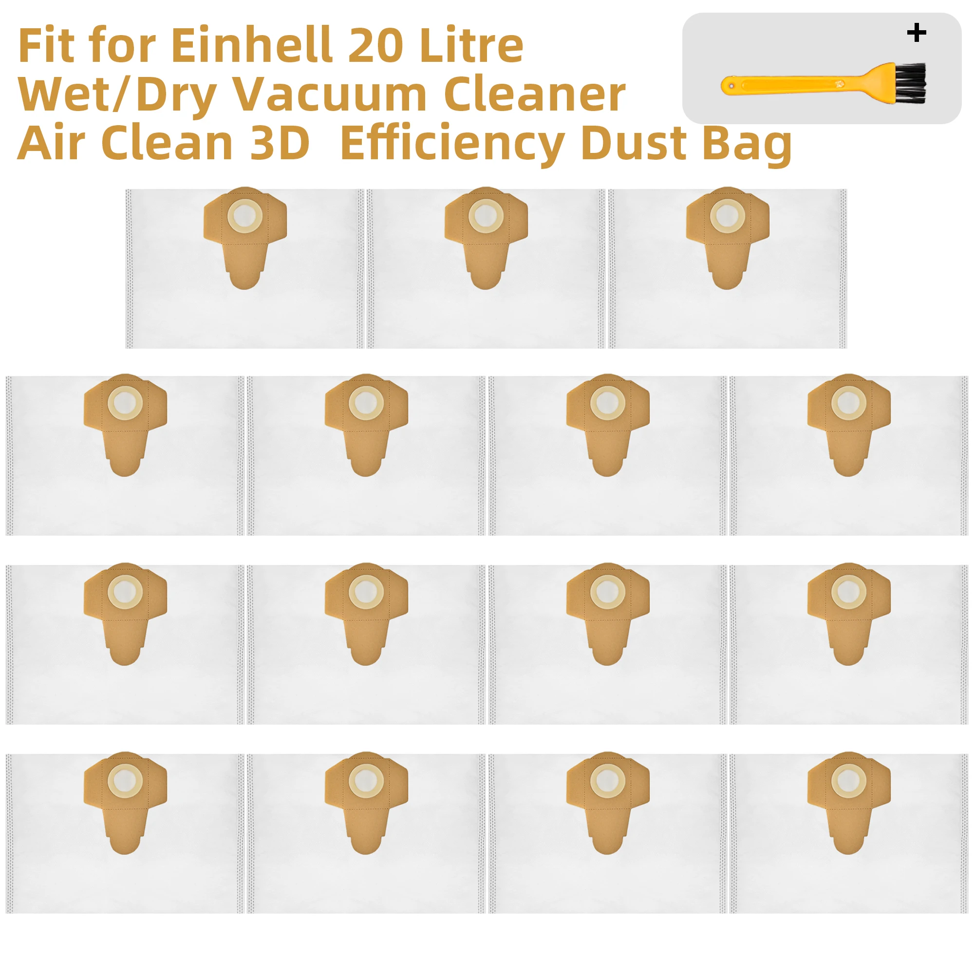 20L Vlies-Staubsaugerbeutel Kompatibel mit Einhell Nass-/Trockensaugern, Schmutzfangbeutel Geeignet für Einhell