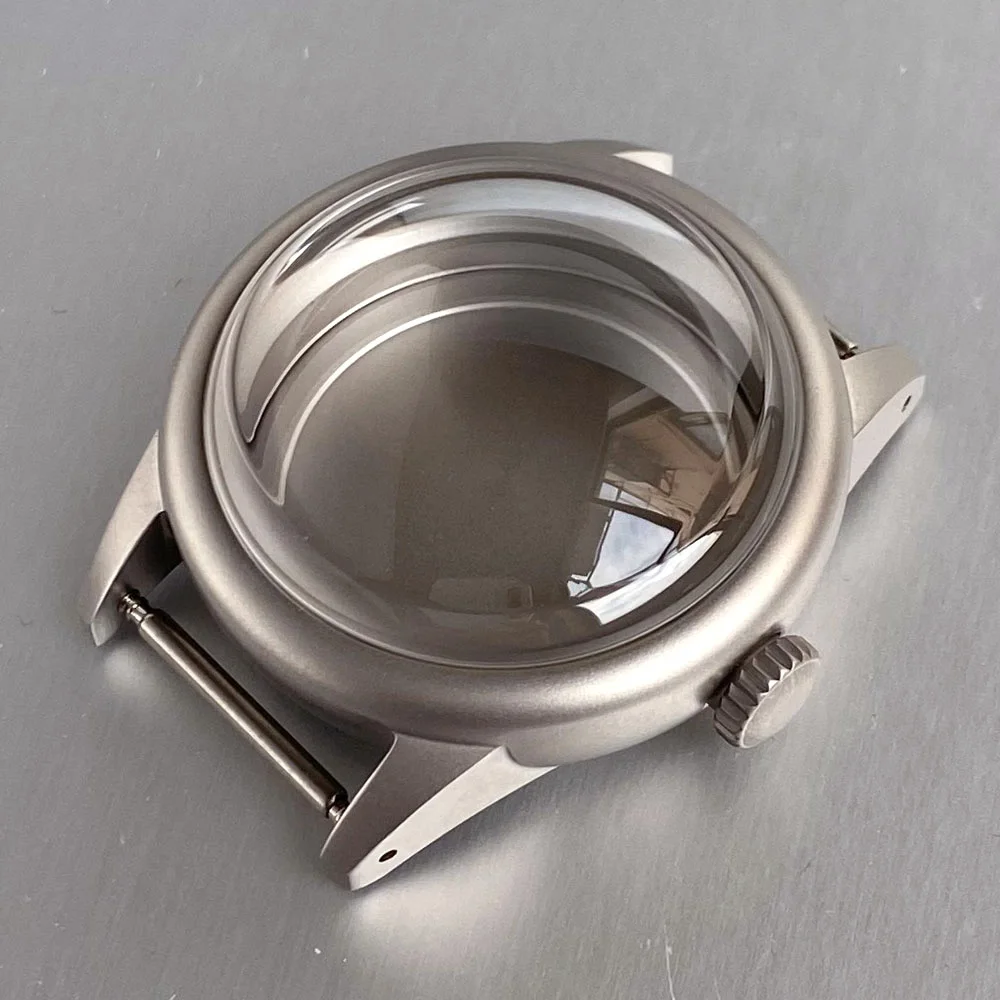 36mm aço inoxidável escovado caixa de relógio mergulho bolha vidro safira caber nh34aa nh35aa nh36aa eta 2824 pt5000 peças relógio