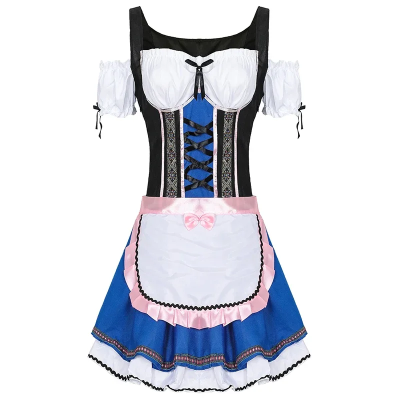 Classic Ladies Carnival Oktoberfest Costume Dirndl Bavarian Heidi Beer Maid Wench Outfit Cosplay Halloween Fancy Party Dress