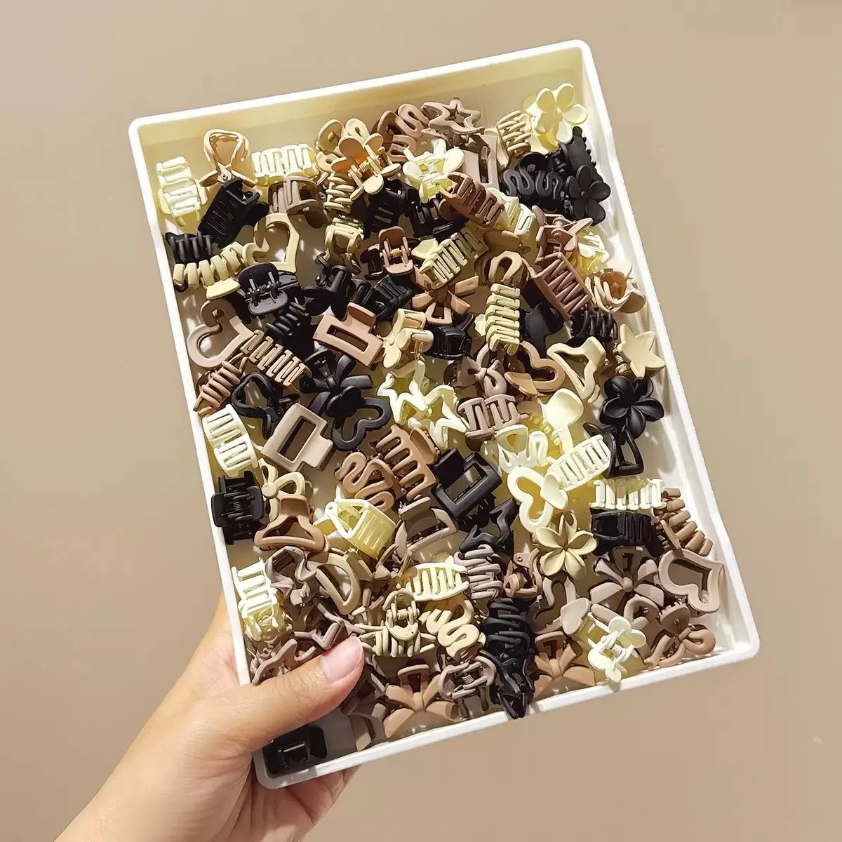 10/20/30Pcs Small Flower Hair Claw Clips for Women Girls Matte Rectange Jaw Clips Semicircle Barrettes for Thin Hair