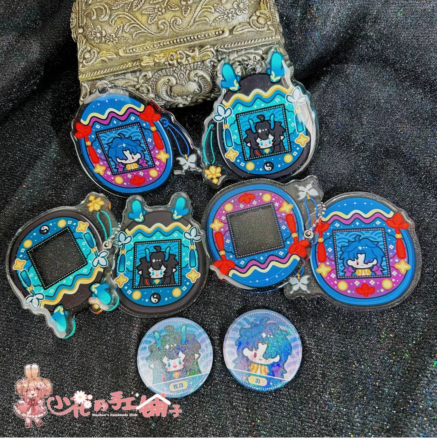 Anime Honkai: Star Rail Lâmina Imbibitor Lunae, Dan Heng, Saco Chaveiro Acrílico Pingente, Chaveiro versão Q dos desenhos animados, Presente