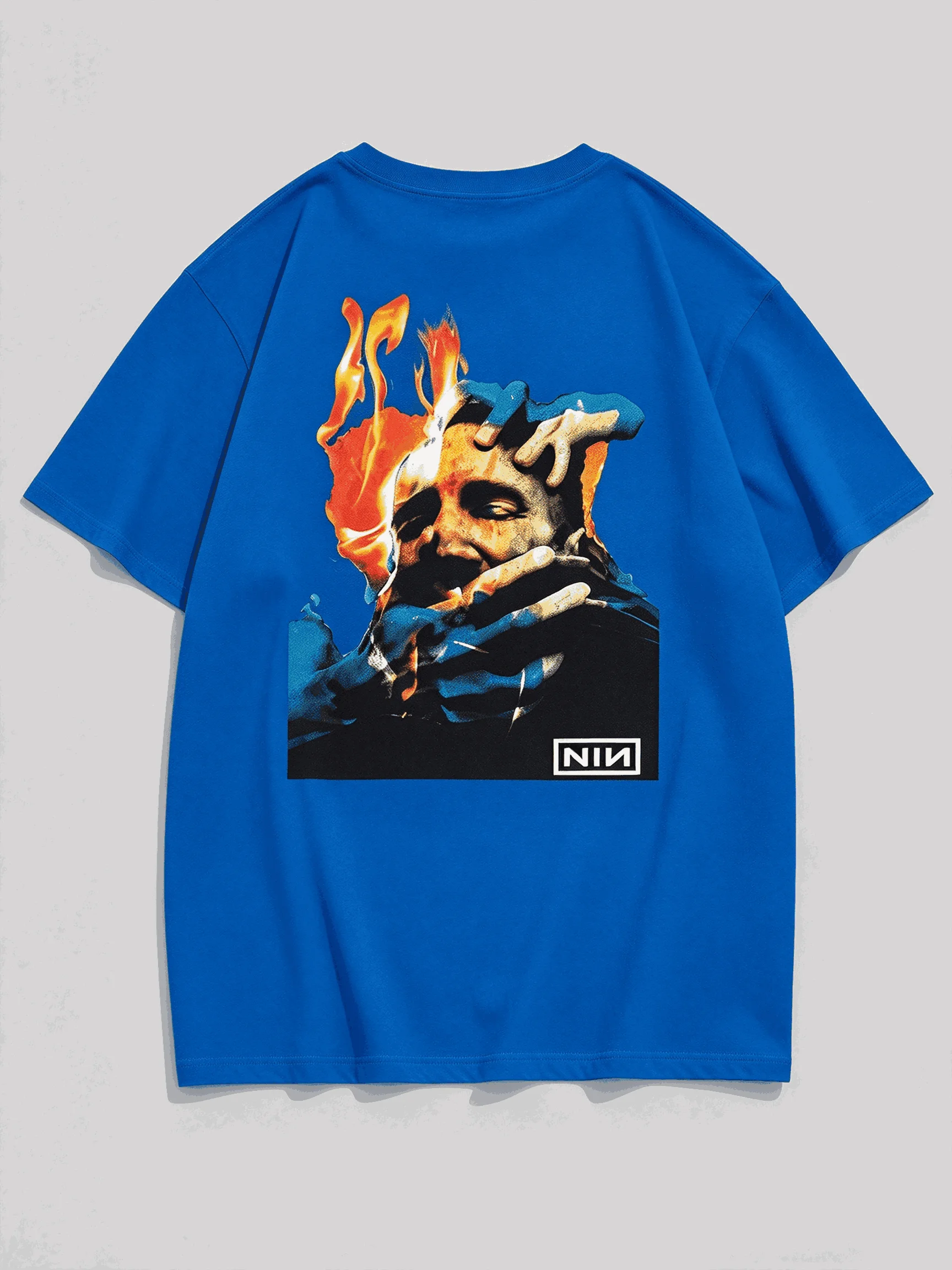 Nine Inch Nails Print T-shirts for Men Women Fashion Hip Hop Streetwear Trendy Cotton Oversized Unisex Casual Loose Classic soft