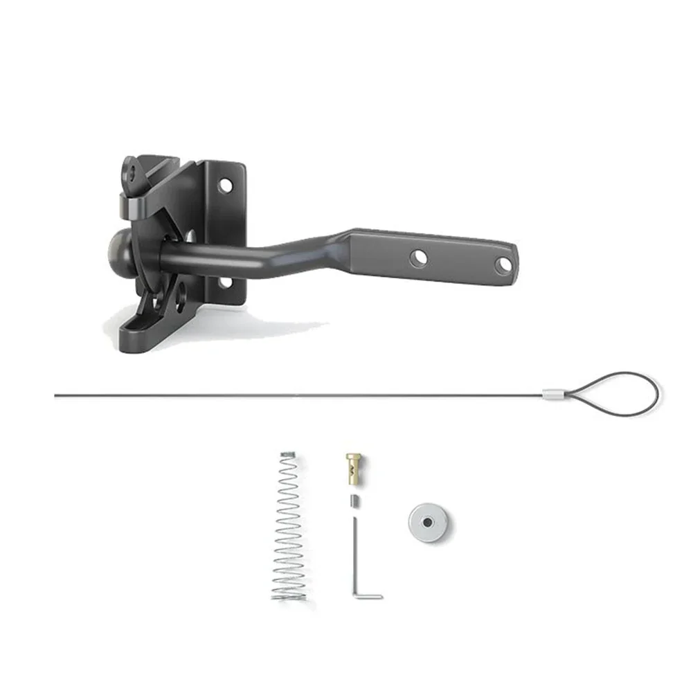 Latch Gate Latch Fences Gate Gate Cable Pull Self Locking Spring 1 Set Adjustable Carbon Steel Multifunction New