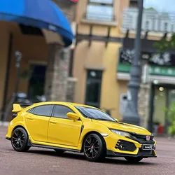 1/32 HONDA Civic Type R Alloy Sports Car Model Diecast Metal Toy Vehicles Car Model Simulation Sound Light Collection Kids Gifts