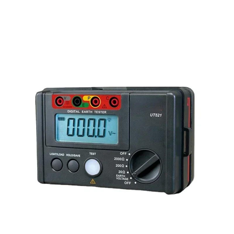 Hot SalesGrounding Resistance Tester Digital Only Low Voltage Display Data Storage Over Range Display LCD Backlight