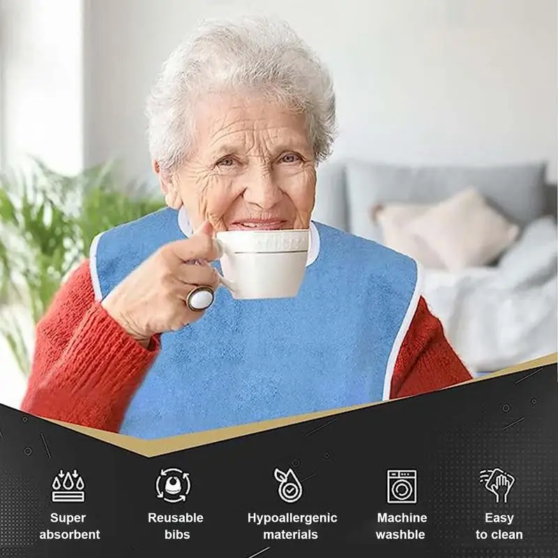 

Bib For Adults For Eating Thickened Adult Feeding Bib Reusable Adult Bibs For Eating Washable Dining Clothing Protector Bib For