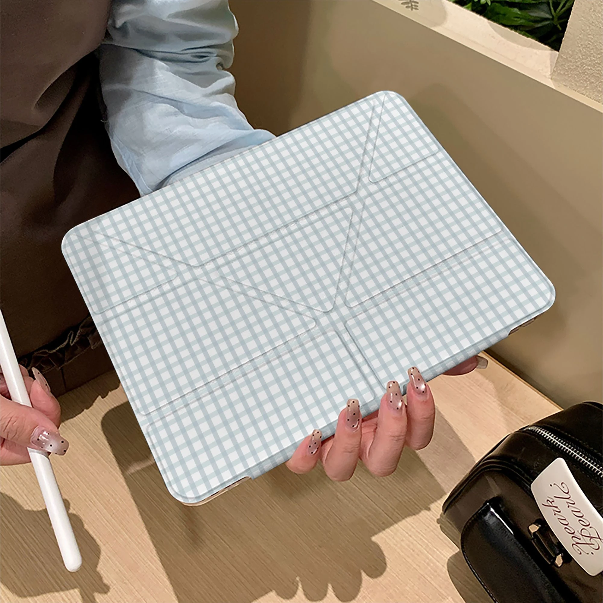 Angel WNew Tablet Case For iPad Pro 11 12.9in 13 15 M1 M3 M4 9.7 10.2 5/6th 7/8/9 10 11th MINI Air 5 6 7 Trifold Case