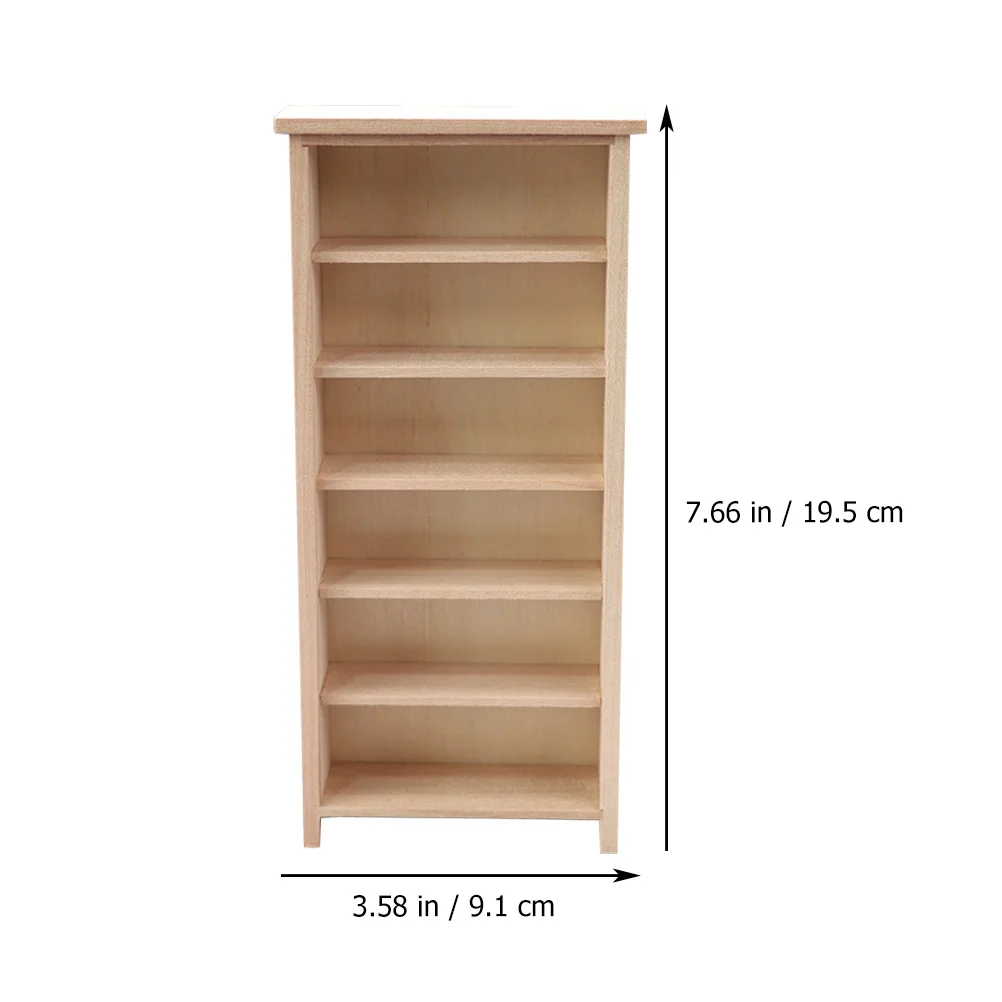 Mini Bookcase Shelf for Books Portable Trolley Bookshelf Furniture Wall Shelves Rack Dollhouse Window