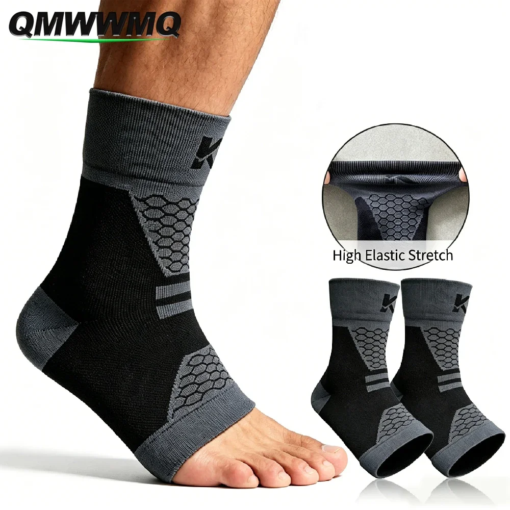 1 Pair Open-Toe Compression Socks, Ankle Brace Compression Sleeve for Men & Women, Relieves Ankle Swelling and Plantar Fasciitis