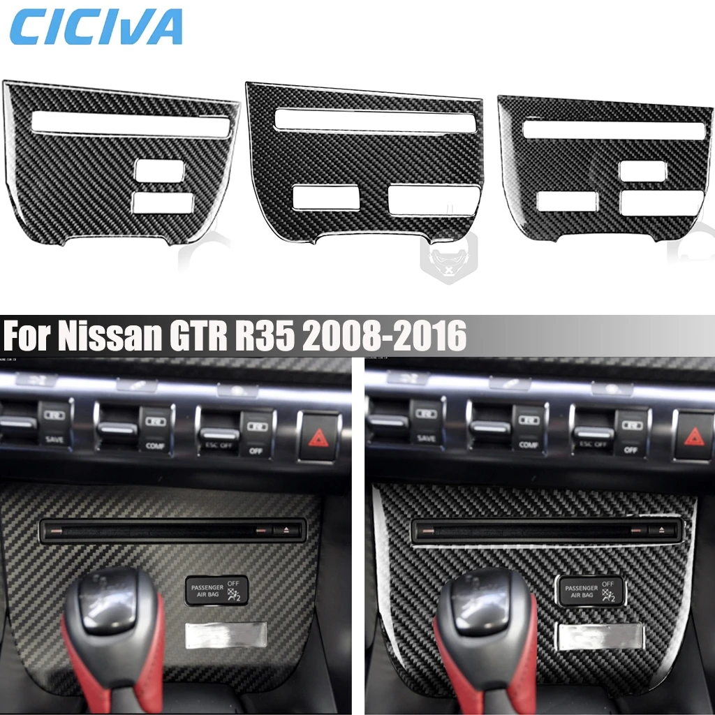 

Carbon Fiber Car Accessories Center Console CD Player Panel Interior Cover Modified Trim Sticker For Nissan GTR R35 2008-2016